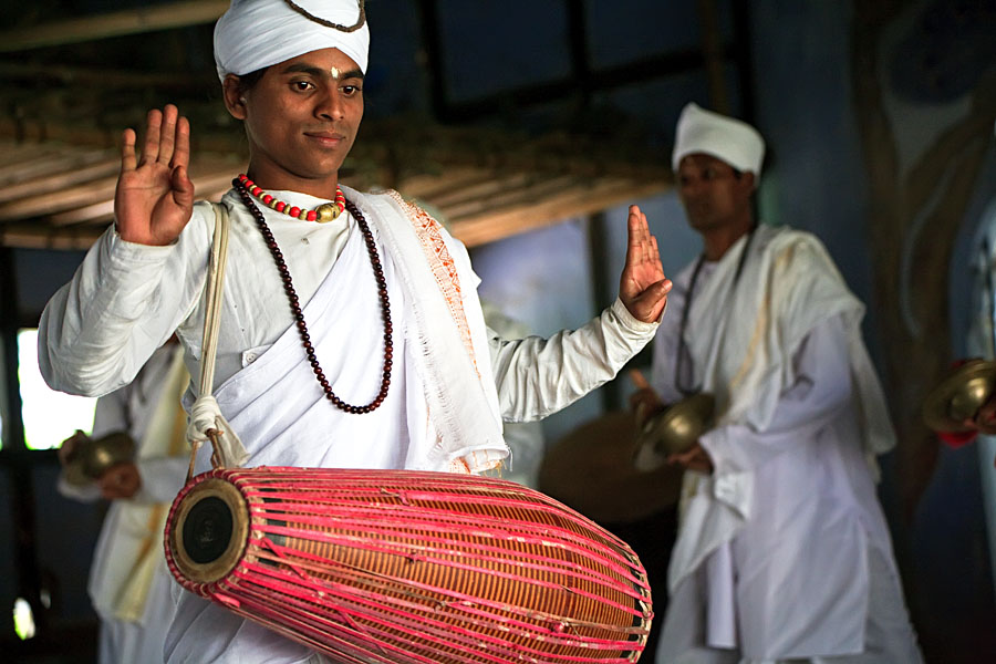  Religious dance at one of the many Vaishnava monasteries on the island Majuli   Assam
